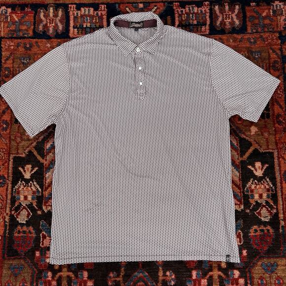 Rafter C Pearl Snap Texas All Over Print Golf Polo Shirt Mens XL Oversized - Picture 2 of 9
